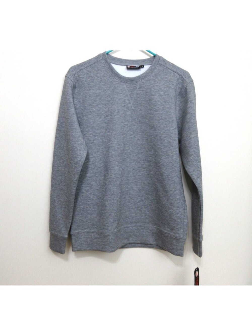 Heat Last Mens Tech Fleece Pullover Sweatshirt Size M Crew Neck Heathered Storm